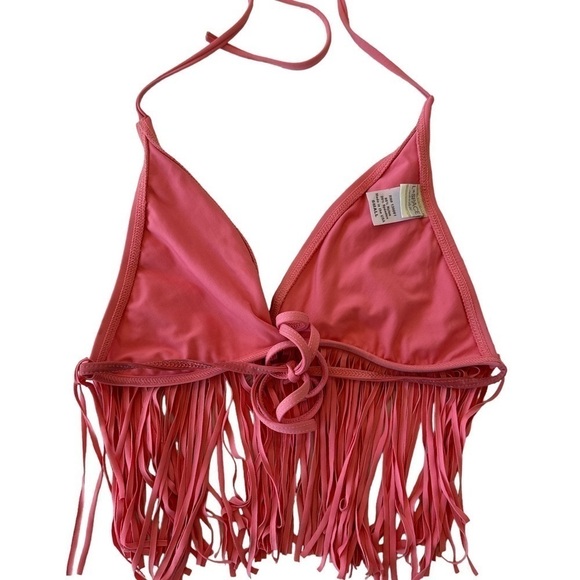 l*Space Audrey Fringe Halter Bikini Top in Watermelon - Picture 11 of 14